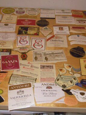 Lot 100+ Vtg Mid Century Germany Italy France USA Wine Bottle Champagne Labels